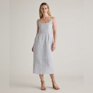 Quince 100% European Linen Scoop Neck Midi Dress
